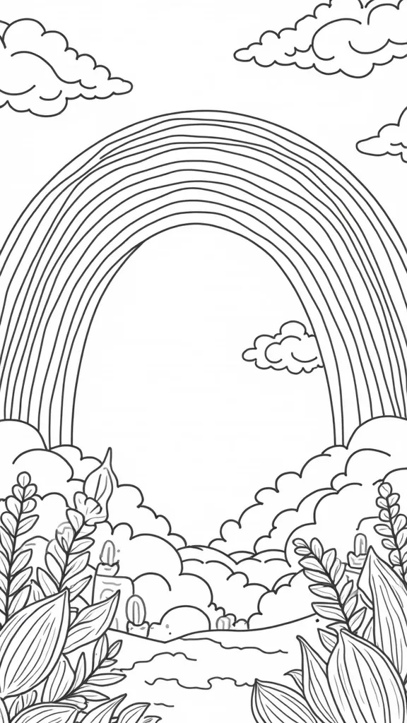 rainbow coloring page for adults